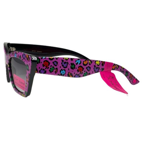 NWT Betsey Johnson Strike a Pose 80\'s Cat Eye Leopard Print Colorful Sunglasses main image 8